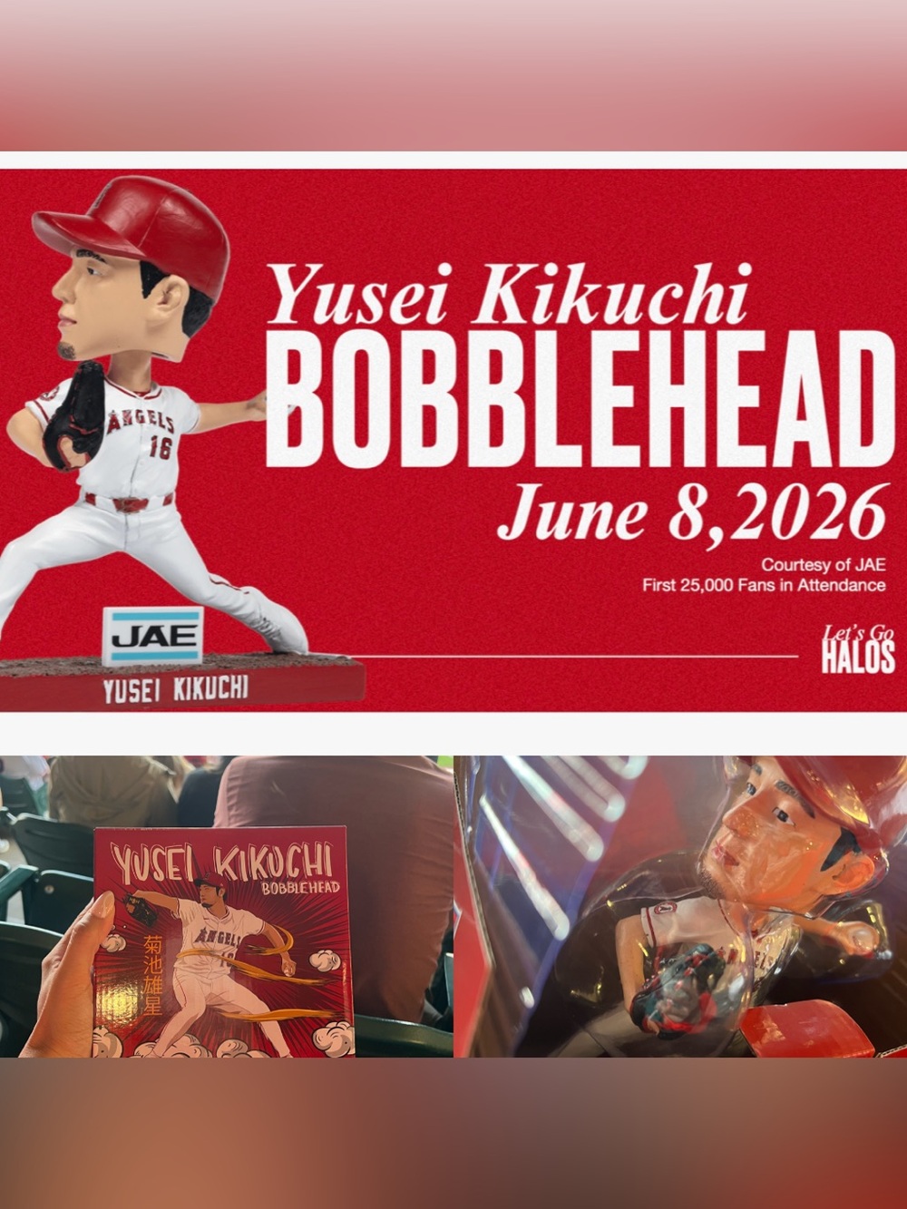 Angels Stadium Exclusive Giveaway Collectible Yusei Kikuchi Bobblehead ⚾️
